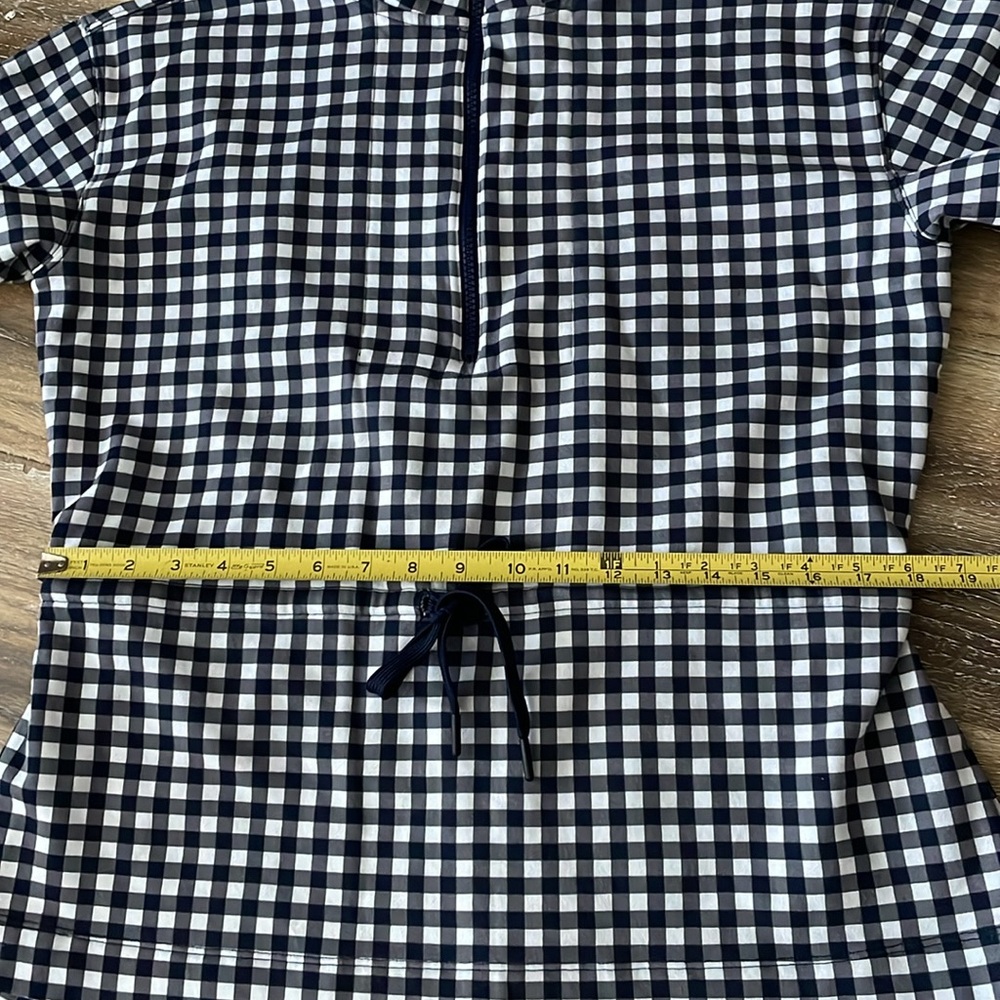 Draper James Activewear Gingham Cinch Waist Quarter-Zip - Picture 7 of 12
